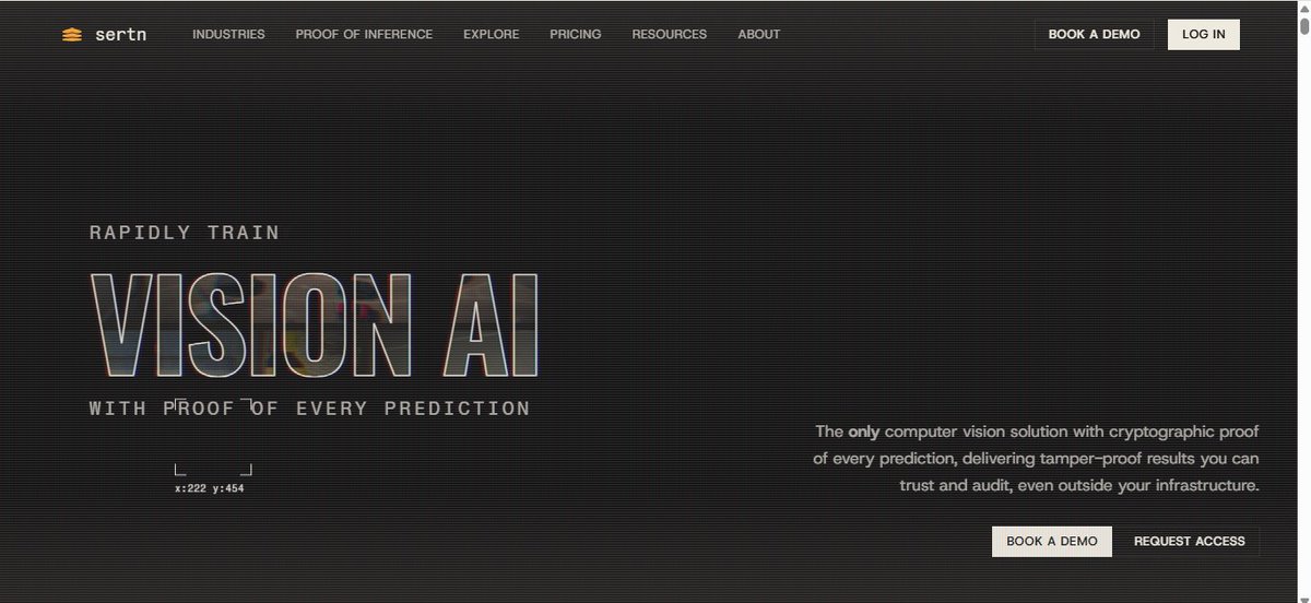 ShomeShami66376's tweet photo. I think one of the biggest challenges with enterprise AI is trust. That's why Sertn stands out. By combining Vision AI with Proof of Inference, every prediction can be cryptographically verified instead of simply trusted.

Whether it's improving quality control in manufacturing, monitoring PPE compliance, or supporting aviation safety, Sertn delivers tamper-proof and auditable results that organizations can rely on.

Trust should be built into AI from the start, and Sertn is making that possible.

#Sertn #VisionAI #ProofOfInference #EnterpriseAI #AI