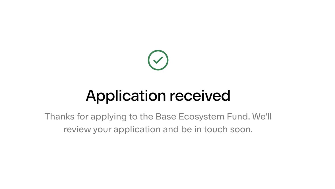 Universal_O_S's tweet photo. Application has been submitted @buildonbase https://t.co/sw7OW9lXug
