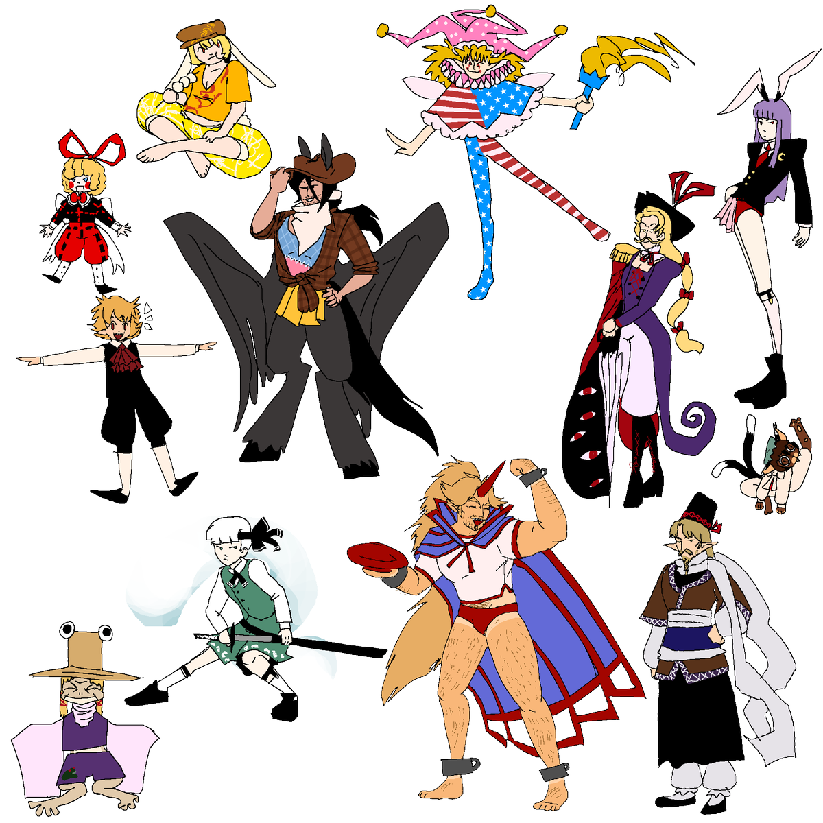 ClownedPieced's tweet photo. Used to do Touhou doodles. Scary creatures and gender swaps
#touhou https://t.co/mvCabkmy7f