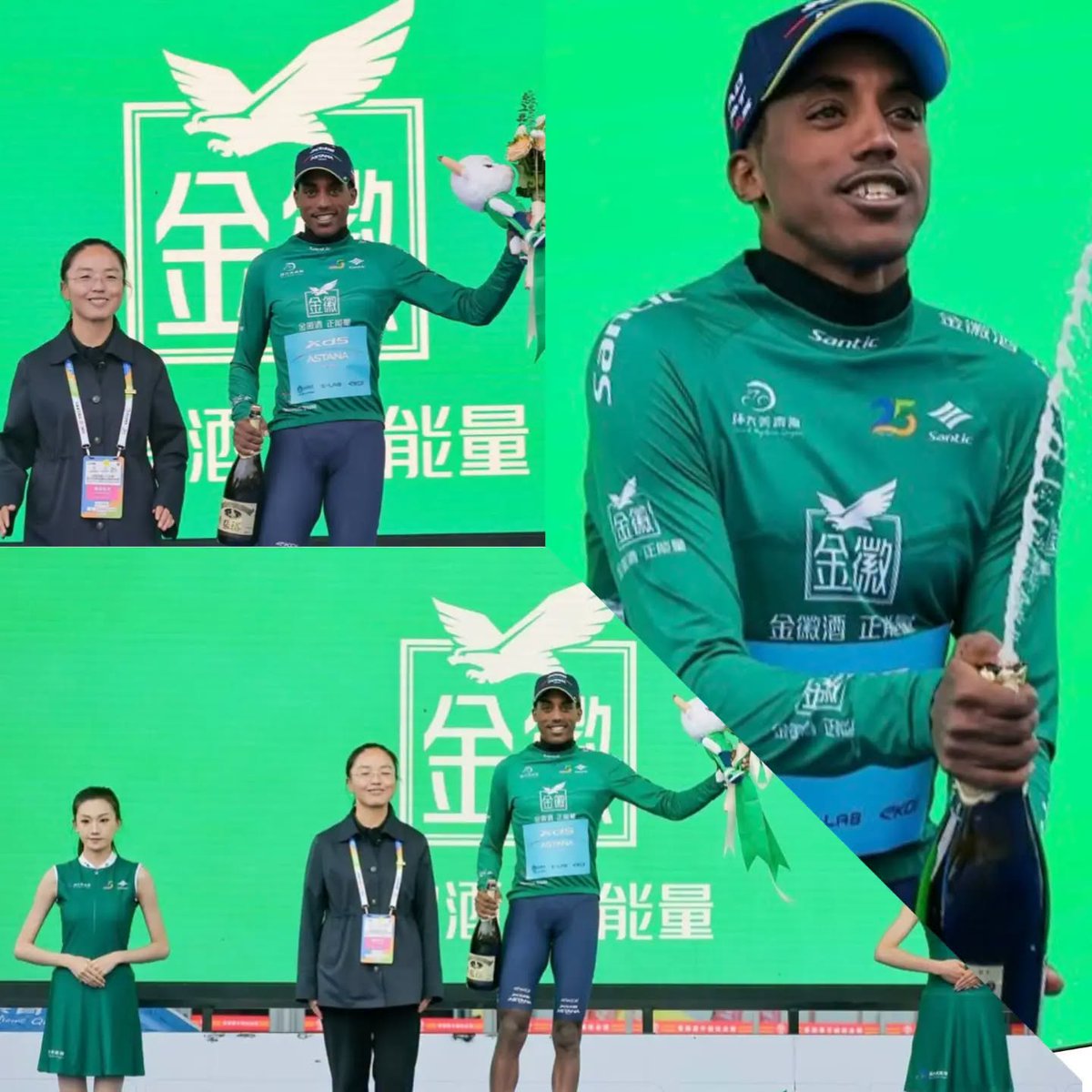michael_teclai's tweet photo. African champion Henok  Muluebrhan 🇪🇷secures the overall pts classification in green today at Stage 7 (105.4km)of the Tour of Qinghai (https://t.co/Fvsp23rsyK)!

A brilliant display of climbing &amp; sprinting power shown by Henok in this tour. Congrats to the Eritrean star! #Eritrea https://t.co/OYn0htNmZF
