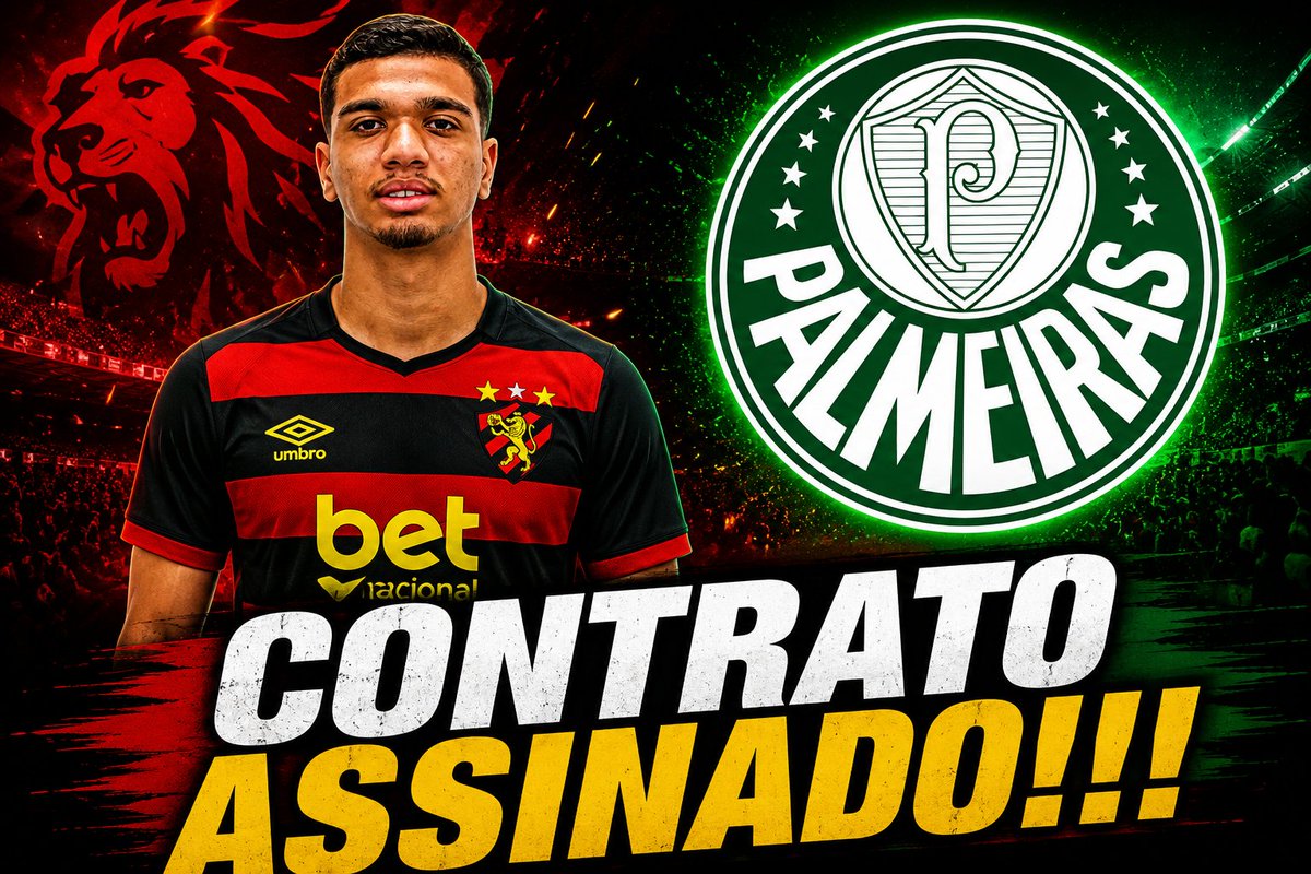 PortalGoleada's tweet photo. Palmeiras crava contratação do zagueiro Iury Salles, ex-Sport https://t.co/XrxYHZEIUY https://t.co/1VezjqloaD