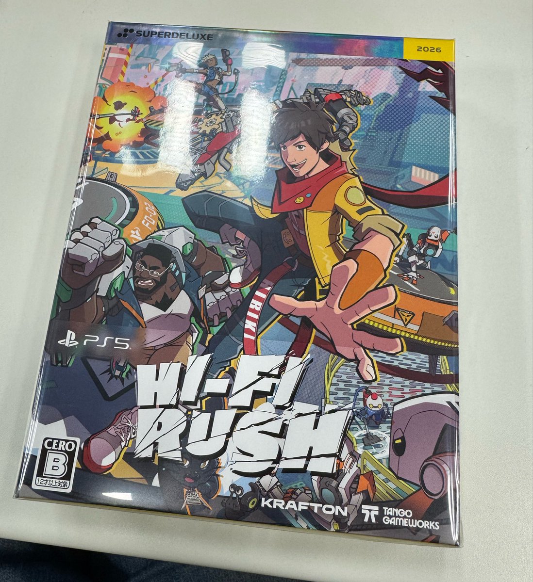 johnjohanas's tweet photo. It took over 3 years but it actually exists. 

So glad to have something to hold that represents all the hard work the team went into making Hi-Fi Rush.

And top quality from @sdxgames here. Premium!  

This version has all languages as well! 
SDX has info on overseas orders! https://t.co/C1yhVbDBJY