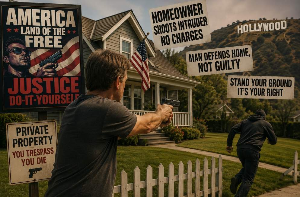 JohannesBuckler's tweet photo. Nell’immaginario collettivo, alimentato dal cinema hollywoodiano e da una narrazione mediatica spesso polarizzata, gli Stati Uniti vengono dipinti come il paese della giustizia fai-da-te, dove chiunque può sparare a un intruso sul proprio prato senza subire conseguenze. https://t.co/3VQlyRazm3