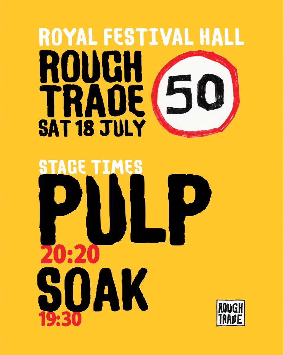 RoughTradeRecs's tweet photo. For those heading down to the @southbankcentre this weekend, here are your show timings ⏰

The RT50 events begin tonight with programming from Rough Trade Books. https://t.co/XgOMlG7TW7