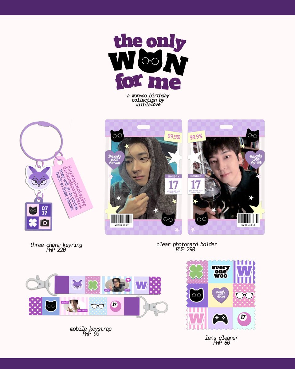 withlalove's tweet photo. the only WON for me! 🐈‍⬛💜
a wonwoo collection by @withlalove 

🛒 pre-order starts tomorrow, july 18! https://t.co/UEJicLs5NF