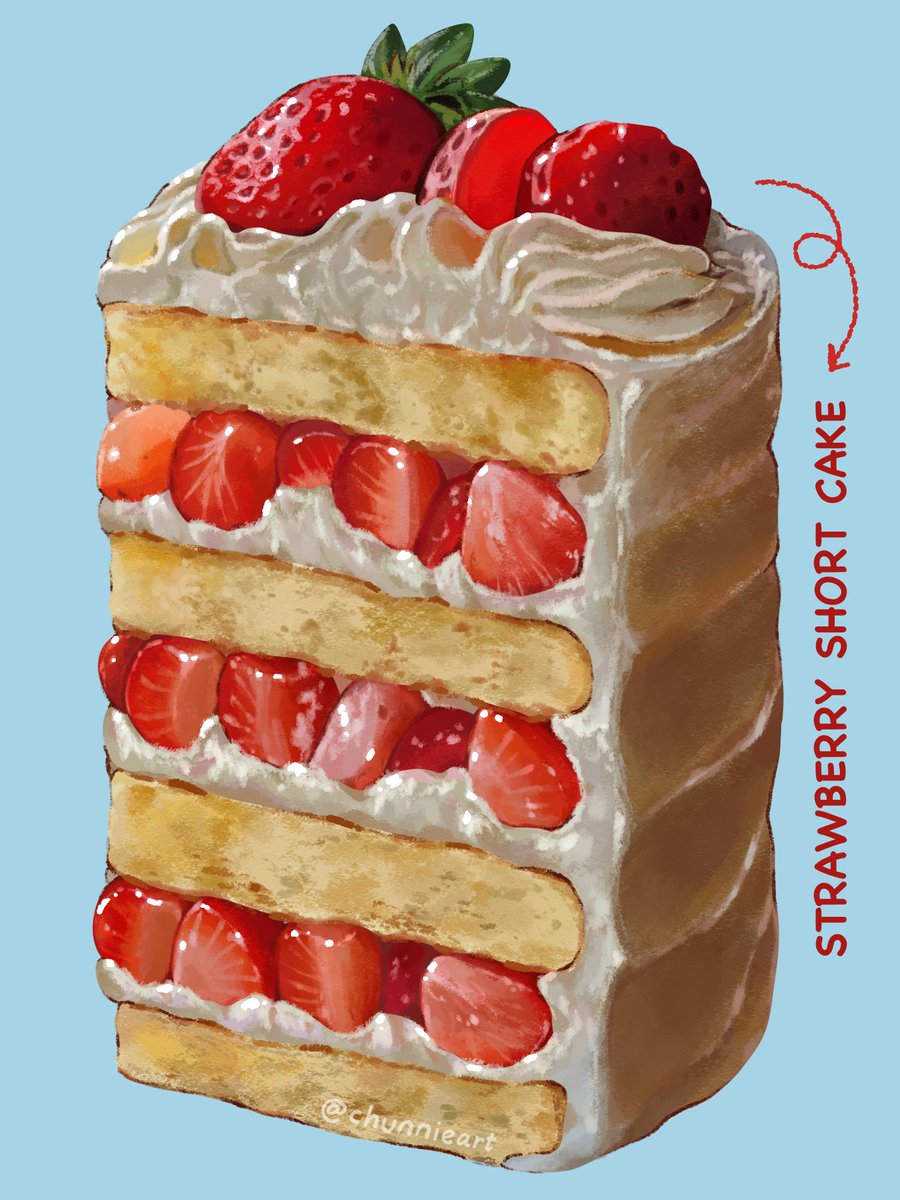 chunnieart's tweet photo. Who’s up to something sweet today? 🥰🤍🍓🍰
#strawberryshortcake #foodillustration #foodillustrator https://t.co/Qp1G1GHgYL