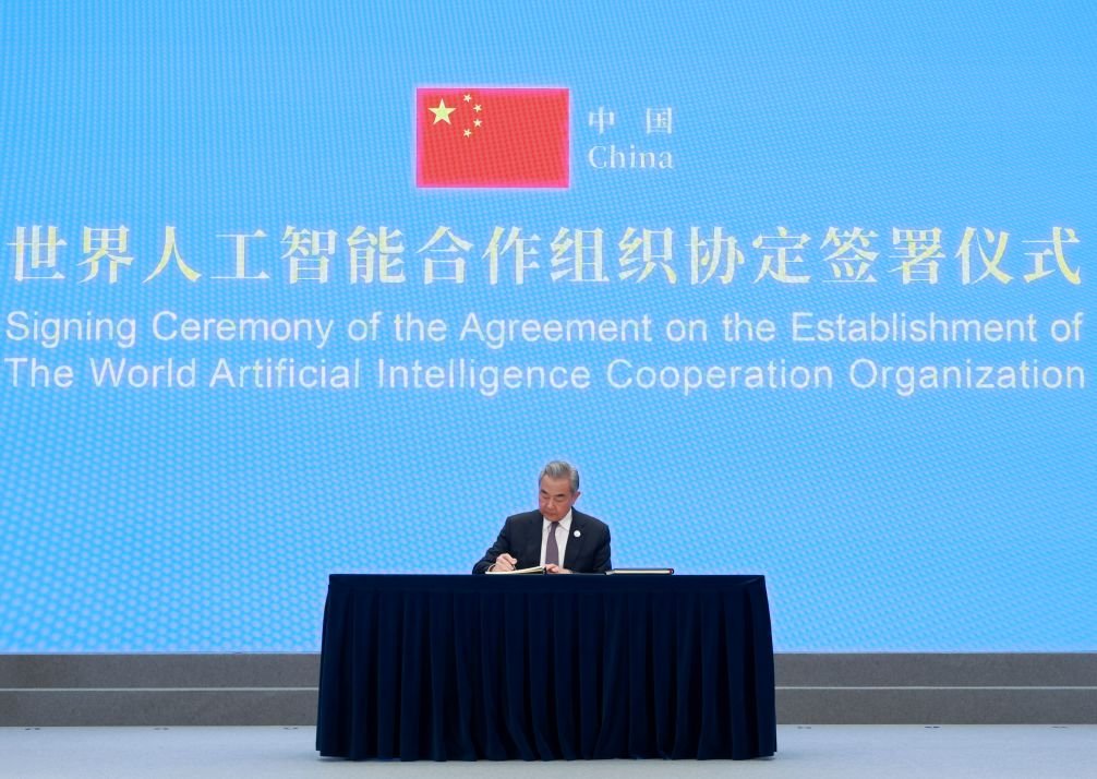 CathayPak's tweet photo. On July 16th, 29 countries, including 🇵🇰, signed an agreement in Shanghai to establish the World Artificial Intelligence Cooperation Organization (WAICO), an independent intergovernmental international organization headquartered in Shanghai. It aims to promote international cooperation and global governance on AI, ensuring that AI is beneficial, safe and fair, thereby promoting its healthy and orderly development to benefit all humanity.

For 🇨🇳 &🇵🇰, as founding members of WAICO, it’s an opportunity to deepen bilateral cooperation in AI, digital infrastructure, talent development, and innovation while working together to advance international cooperation and global AI governance.

The future of AI won’t be defined by competition alone. It will be defined by those who are willing to collaborate.
@MIshaqDar50 
@ForeignOfficePk