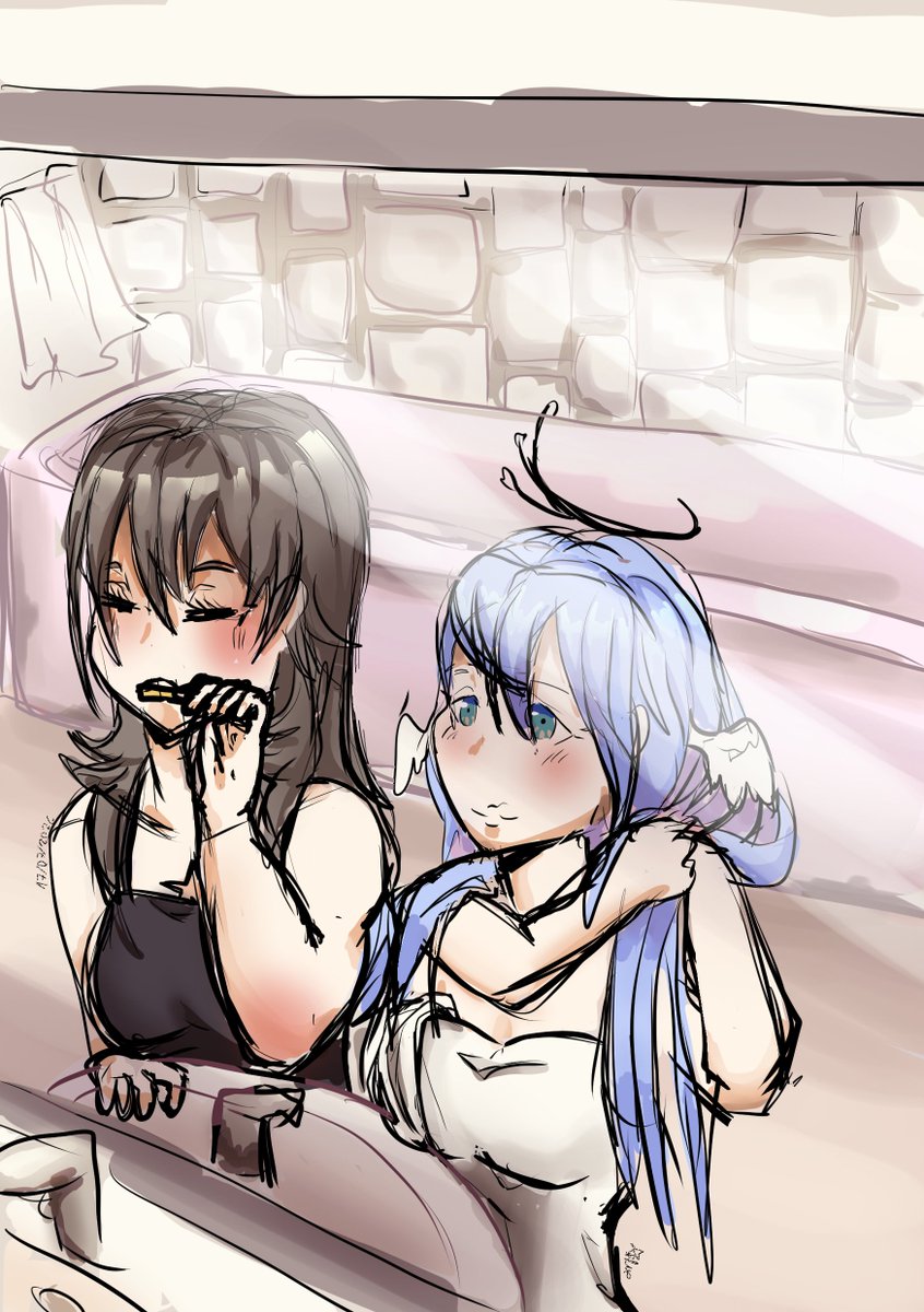 Bluzumara's tweet photo. -The Diva and her racoon's morning-
Finally, we are back on the yuri!
#RobinStelle #StelleHSR #RobinHSR https://t.co/QKFqW9ZLli
