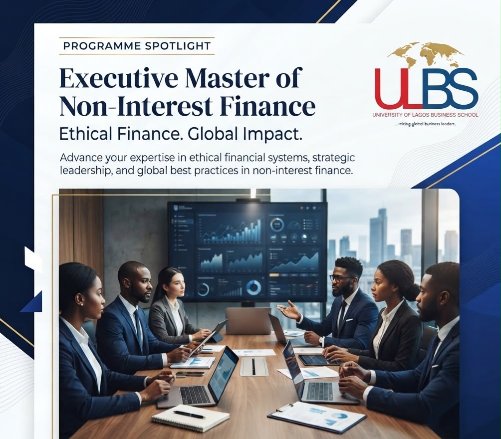 ULBSng's tweet photo. Program Spotlight | Executive Master of Non-Interest Finance (EMNIF)
Advance your expertise in ethical finance, strategic leadership, and sustainable financial practices with the Executive Master of Non-Interest Finance at UNILAG Business School.

#UNILAGBusinessSchool #EMNIF https://t.co/UBaeoUc9Xp