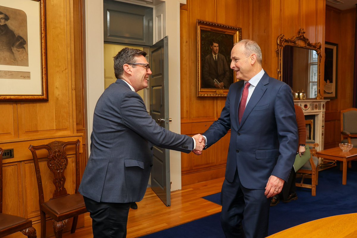 MichealMartinTD's tweet photo. Congratulations Andy Burnham on your election as leader of The Labour Party, ahead of becoming PM on Monday.

I look forward to working closely with you to continue the close cooperation and friendship between Ireland and our nearest neighbours. https://t.co/mfAuzzA5i3