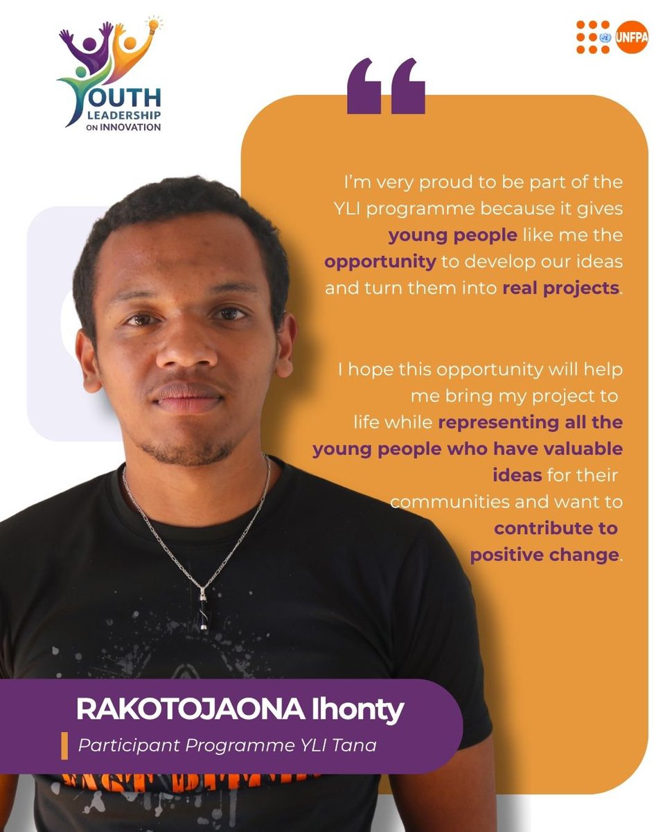 UNFPAMadagascar's tweet photo. Meet two of our young innovators, Blandine and Ihonty !

Through the Youth Leadership Programme on Innovation (#YLI), they are turning ideas into action driving innovative solutions &amp; creating positive change in their communities.

#YLI #Youth #Leadership #Innovation https://t.co/YhbBQDWVGr