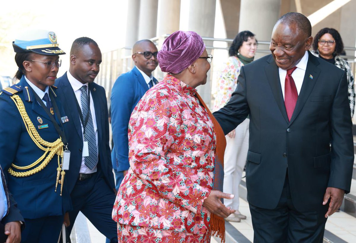 GoZa_TV_'s tweet photo. President Cyril Ramaphosa and President Netumbo Nandi-Ndaitwah are currently co-chairing the 4th South Africa–Namibia Binational Commission, reinforcing bilateral ties and advancing cooperation in trade, investment, regional integration and sustainable development.
#SANamibiaBNC https://t.co/jnCjoajpVj
