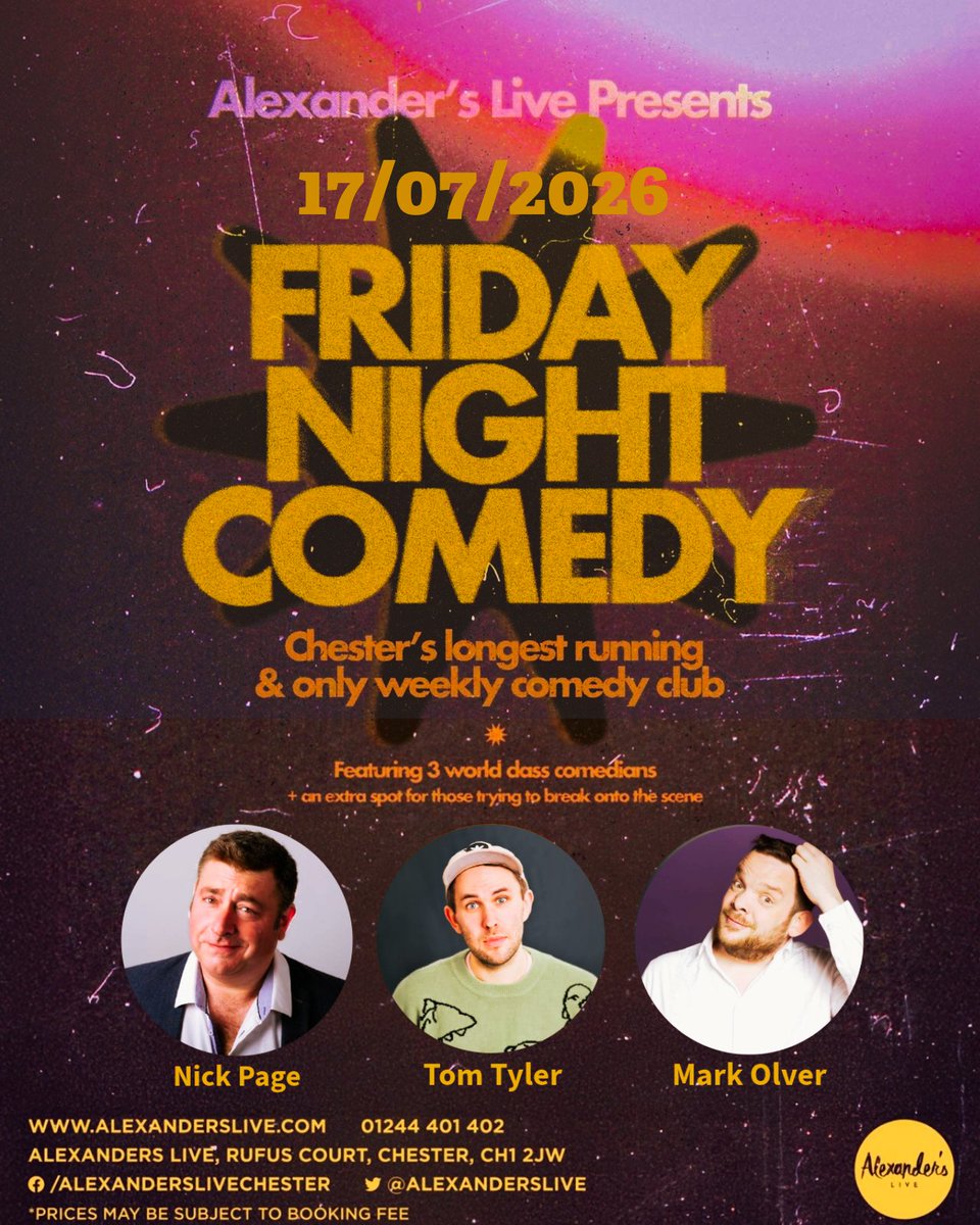 AlexandersLive's tweet photo. Grab a ticket for our comedy club tonight and end the week with a laugh! Venue is fully air con as well! 
👉https://t.co/Y1xYYoF9dR

@ShitChester @ChesterIsBoss @chesterdotcom @chestertweetsuk @whatsinchester @WhatsonCL @standardchester @gr8musicvenues #comedy #standupcomedy #comedyclub #chester #whatsonchester
