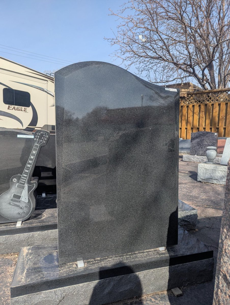 ShaferMemorials's tweet photo. Famlies have been leaning more towards the taller monuments in recent years.  This is a nice black granite monument showing height with front beveled edges to soften the look.
#shapedheadstones #cemetery #headstone #familyowned #Since1919 https://t.co/h2SRIZULMc
