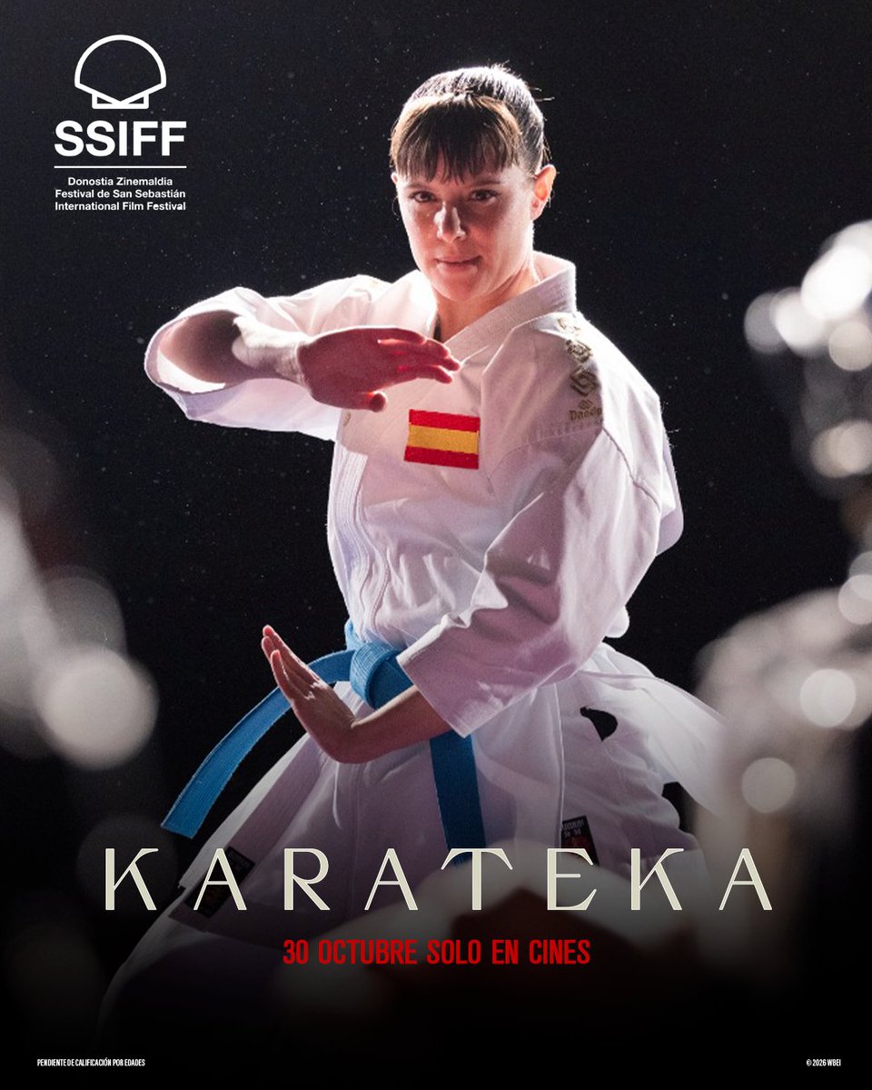 WarnerBrosSpain's tweet photo. Nos vemos en San Sebastián 🥋💫
#Karateka estará presente en @sansebastianfes dentro de la Sección Velódromo 🎬
La historia de Sandra Sánchez, campeona olímpica en Tokio 2020 🏅, llega a los cines el 30 de octubre, con Andrea Ros y Patrick Criado, dirigida por Aritz Moreno. https://t.co/EPwWZ7wDVg