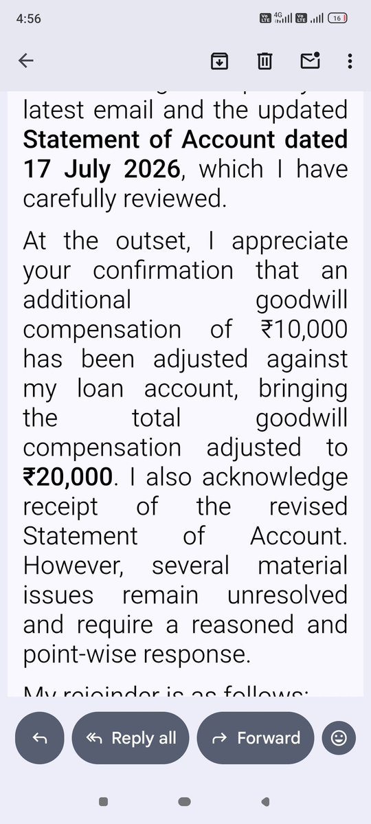 rahulasari1's tweet photo. @Kissht_EMI
@SiCreva75482
admitted deficiencies,issued warning letters &amp; adjusted ₹20Kcompensation-yet still denies misconduct and refuses a transparent investigation report My genuine ₹15K settlement request due to financial hardship was rejected. Seeking fair resolution @RBI https://t.co/NpNAsBv24b