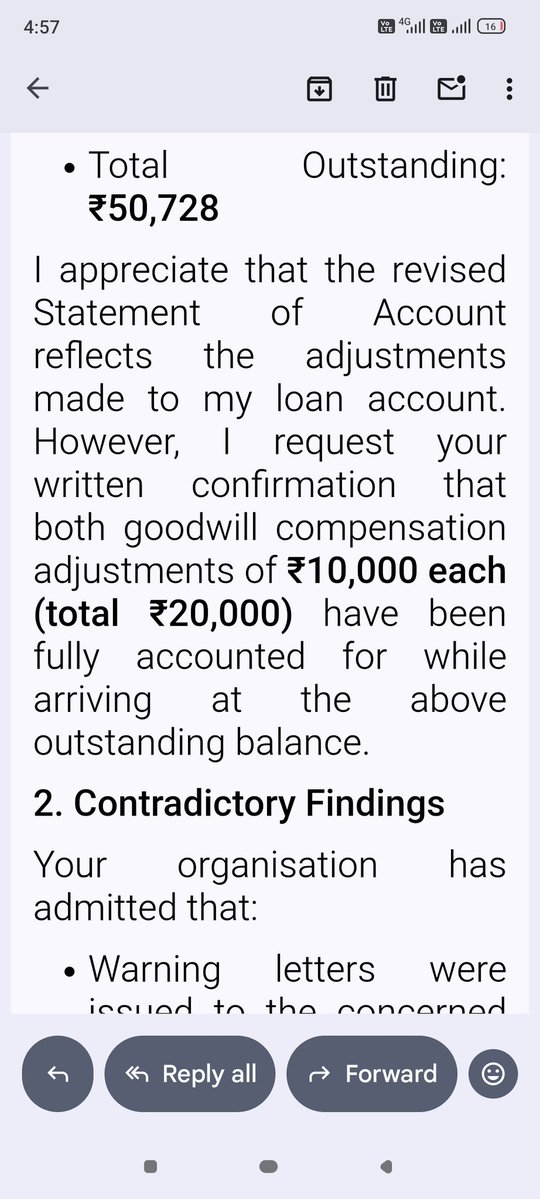 rahulasari1's tweet photo. @Kissht_EMI
@SiCreva75482
admitted deficiencies,issued warning letters &amp; adjusted ₹20Kcompensation-yet still denies misconduct and refuses a transparent investigation report My genuine ₹15K settlement request due to financial hardship was rejected. Seeking fair resolution @RBI https://t.co/NpNAsBv24b