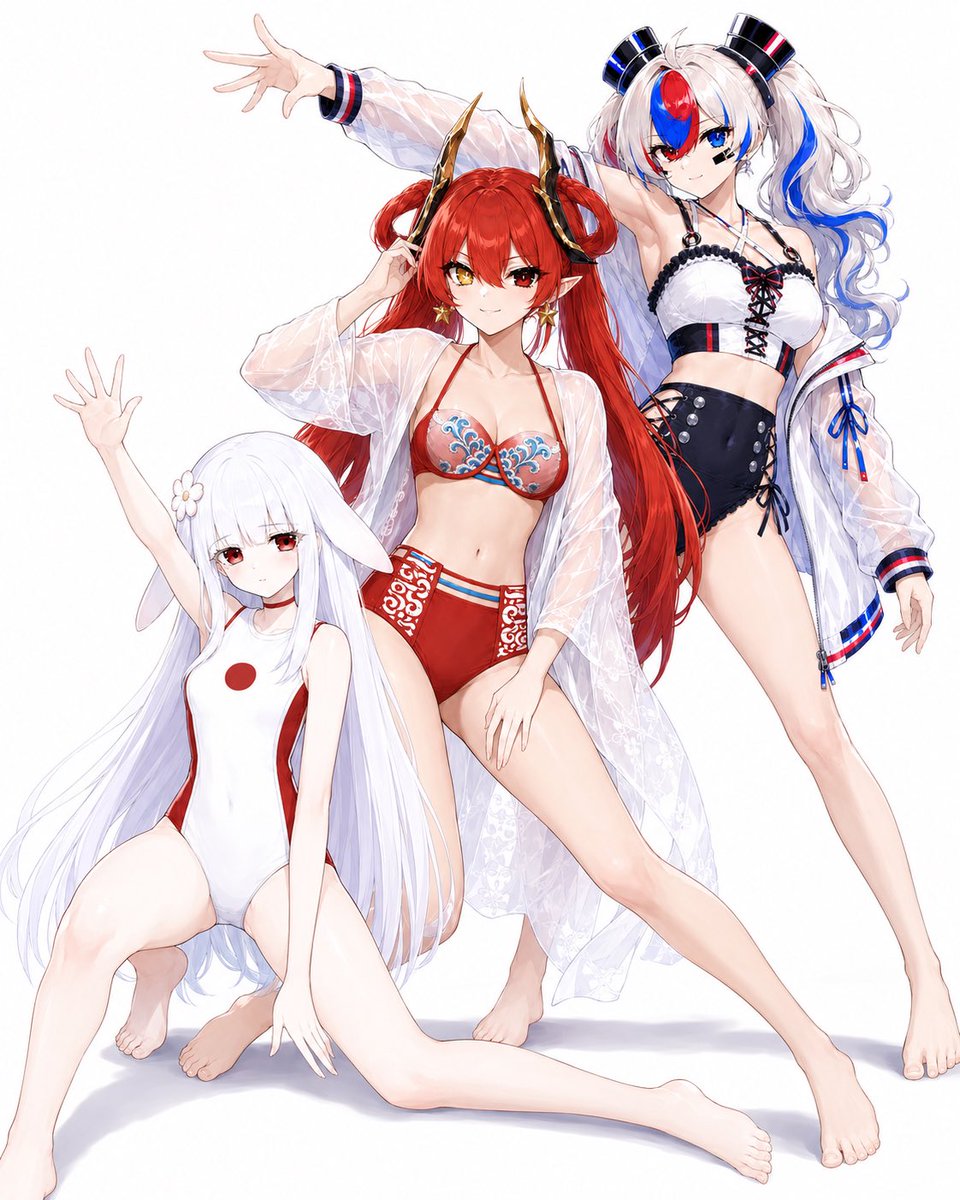DAVIDshimonita's tweet photo. 日本・中国・韓国、3人の水着ポーズ

#国旗娘 https://t.co/bdavUi6DBx