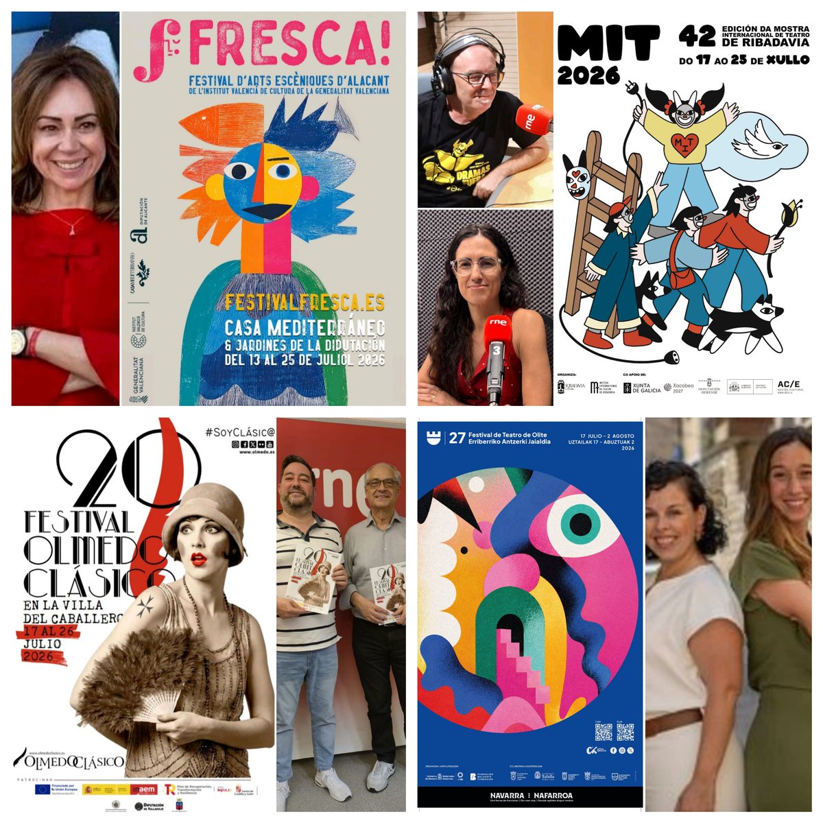 LaSalaRNE's tweet photo. Fresca! Festival de Artes Escénicas de Alicante
MIT Mostra Internacional de Teatro de Ribadavia (Ourense)
Festival de Teatro de Olite (Navarra)
Festival de Teatro en la Villa del Caballero. Olmedo Clásico (Valladolid).
Todos en #LaSala de #RNE y en https://t.co/PDGCBqaU1s https://t.co/ySow1TXPLy