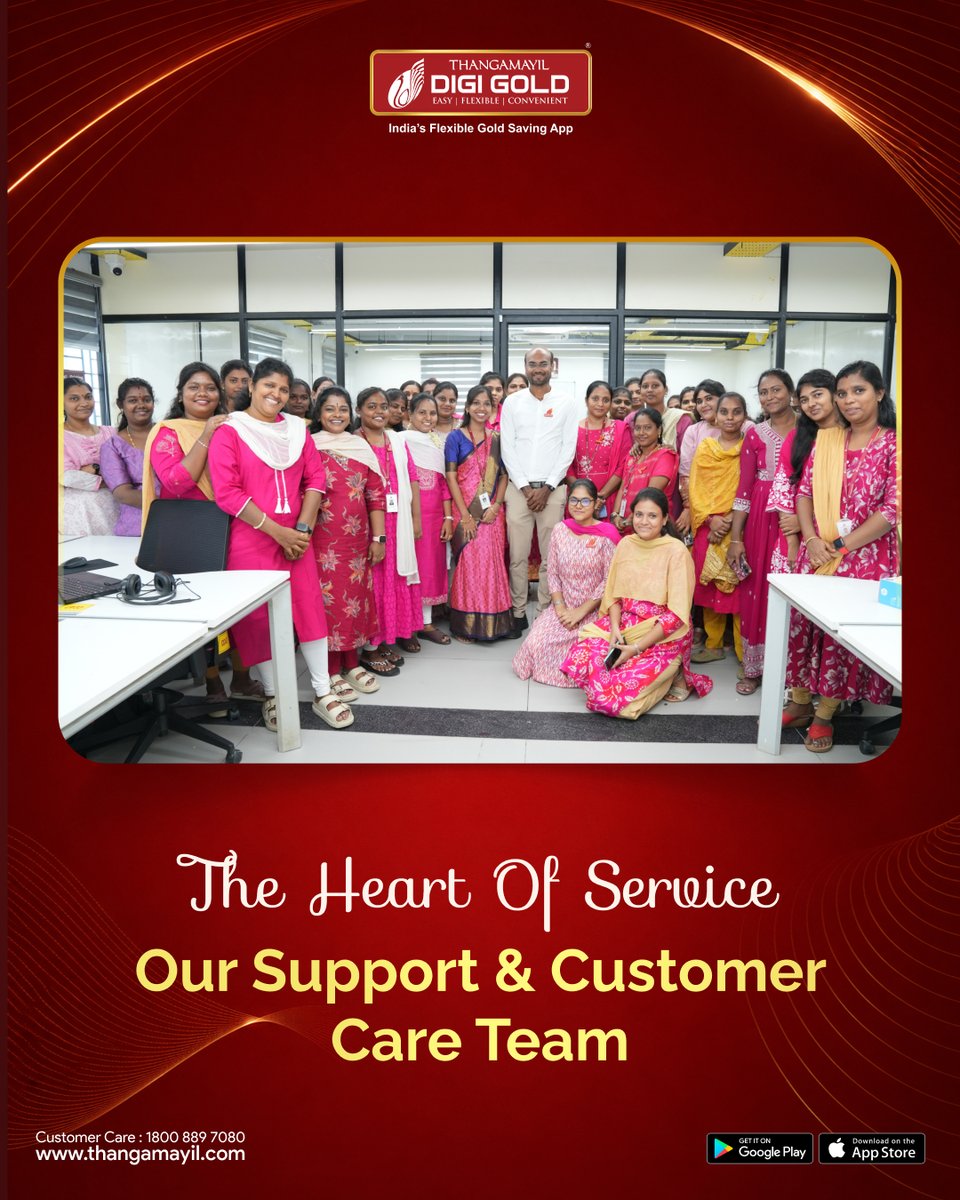 Digigold_tmj's tweet photo. The Heart of Service —
Every question answered, every concern heard, every customer valued.
Our Support & Customer Care Team members.
#Thangamayil #CustomerCare #SupportTeam #NewOffice #ServiceExcellence #NewBeginnings https://t.co/uoi8Rn4eWE
