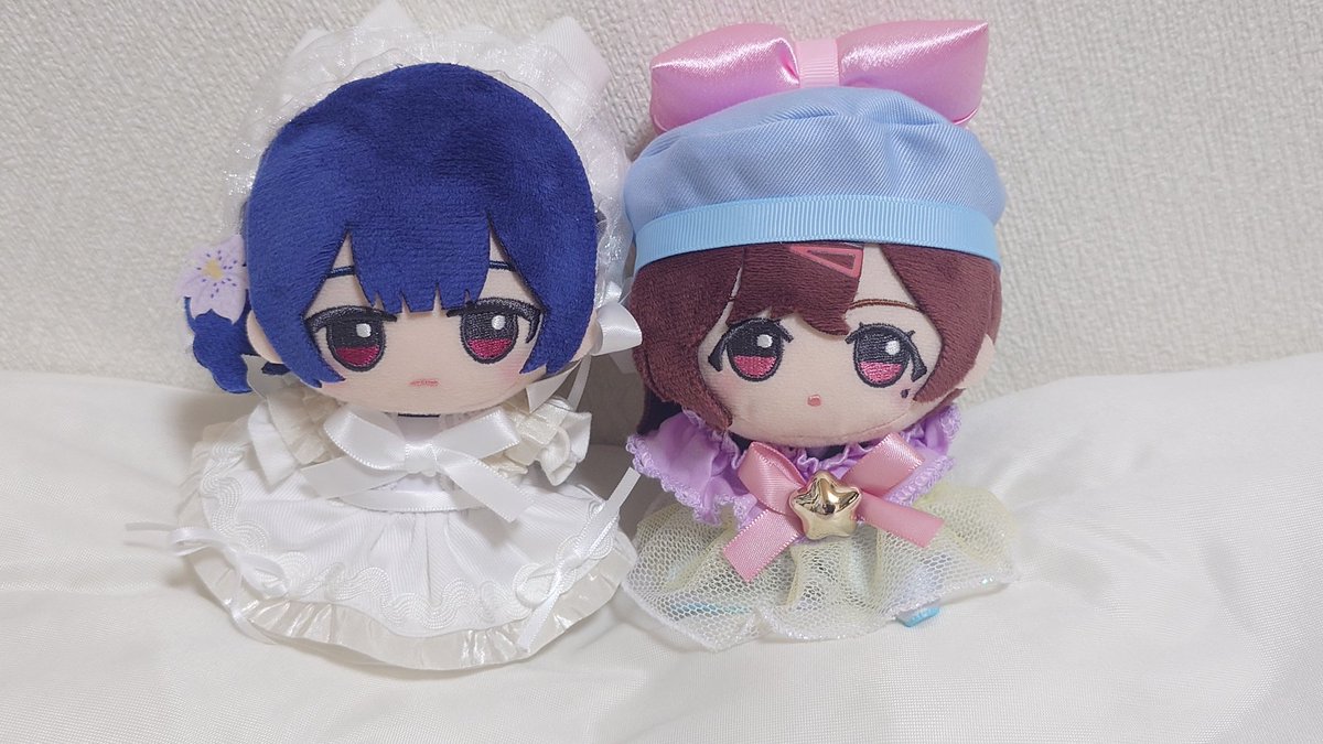 ROKROKRO6's tweet photo. 儚い（@hakana_nui）さん から購入したおべべが届いたので過去のモノと一緒に記念撮影📸
連れ歩くのが楽しみです♪

#初星学園ぬいぬい部
#シャニマスぬいぬい部 https://t.co/tVfGT9v8qN