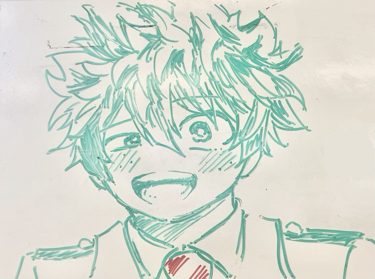 rua__1119's tweet photo. ホワイトボードに描いたでっくん https://t.co/PkjEPDZpui