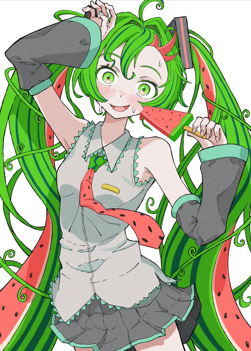 WAMs0TQQltURWot's tweet photo. ラクガキです。
スイカをモチーフに描いてみました🍉🍉🍉

#初音ミク https://t.co/aUuf7xY85d