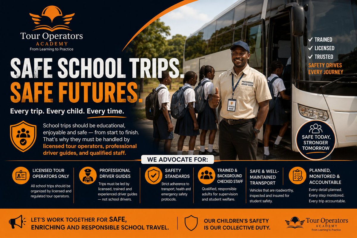 TourOperatorsAc's tweet photo. Imagine a policy where all organized School trips are conducted through licensed tour operators. Better safety. Better experiences. Better accountability. Is it time for this conversation? #Tourism #TourOperators #TOAPodcast @UTAUganda @Uganda_Expozed @TourismBoardUg @MTWAUganda https://t.co/0cOcQNmm5x