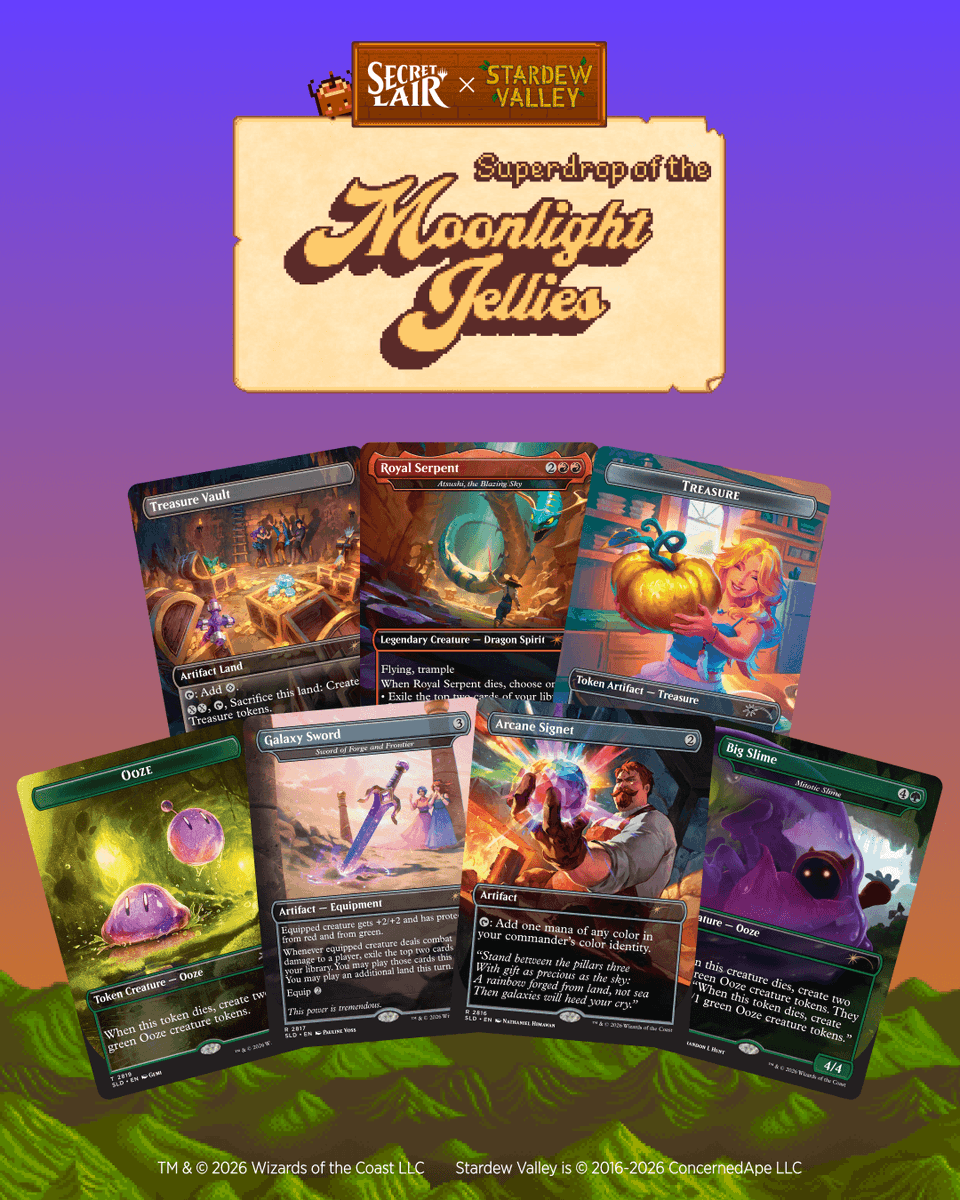 MTGSecretLair's tweet photo. You’ve planted the seeds, now all you have to do is wait. The Superdrop of the Moonlight Jellies is coming to the valley on July 27. https://t.co/5WVYrHgHNl