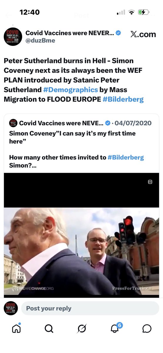 duzBme's tweet photo. @hanlekeg Yep some crew #Satanic Noonan, #Demonic Peter Sutherland and #Fiendish Simon Coveney all attended Bilderberg 2012.
All traitors to Ireland ๐ฎ๐ช and WEF/EU/UN Puppets who planned the replacement of the Irish people. #kalergi https://t.co/OOIwzsZChr