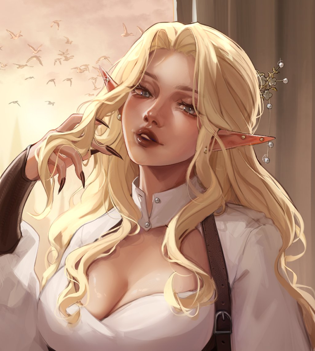 kasluan's tweet photo. Eltaris &amp; Kelly
when you share one brain cell and both end up making high elf nobles 😳

#DnD #OC https://t.co/CJ2qba9dSO