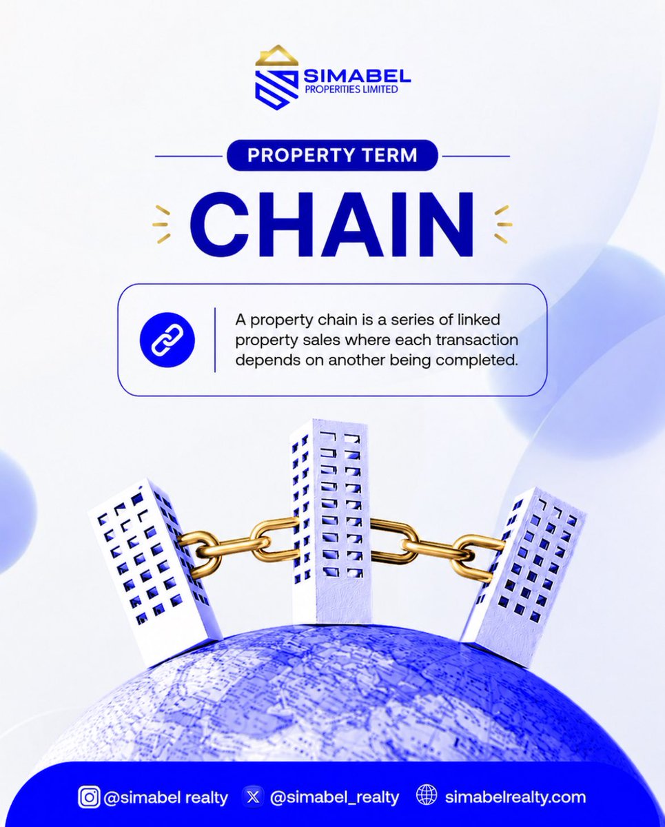 Simabel_Realty's tweet photo. Understanding key property terms helps you make smarter real estate decisions.
The chain is only as strong as its weakest link!
Stay informed. Stay ahead.
Follow us for more real estate tips. 🏡
#PropertyTerm #PropertyEducation #RealEstateTips #SimabelRealty https://t.co/WHWuIXXQfM