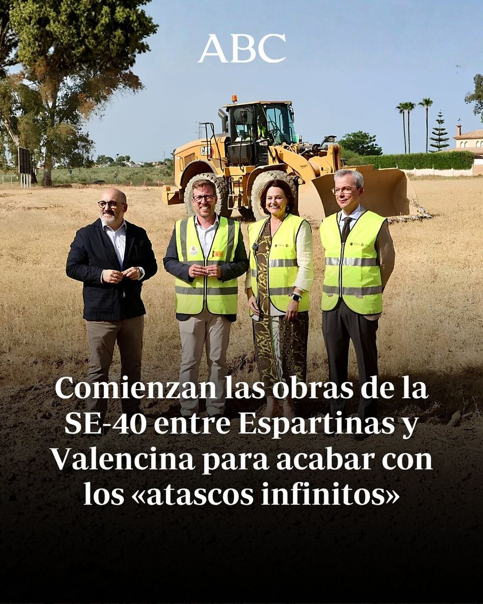 abcdesevilla's tweet photo. 🚧🚗 Comienzan las obras de la SE-40 entre Espartinas y Valencina para acabar con los «atascos infinitos».
🔗 https://t.co/GyFhsXWjkk
#sevillahoy #SE40 https://t.co/rfS0VQRPnK