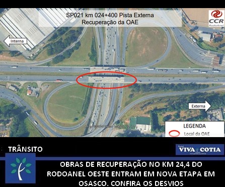 portal_viva's tweet photo. Obras de recuperação no km 24,4 do Rodoanel Oeste entram em nova etapa em Osasco nesta sexta-feira (17). Confira desvios e isenção de pedágio no retorno em https://t.co/KwN4Lp1y4l #mobilidade #rodoaneloeste #osasco #rodoanel #trânsito #obras https://t.co/tg44fyig0Z