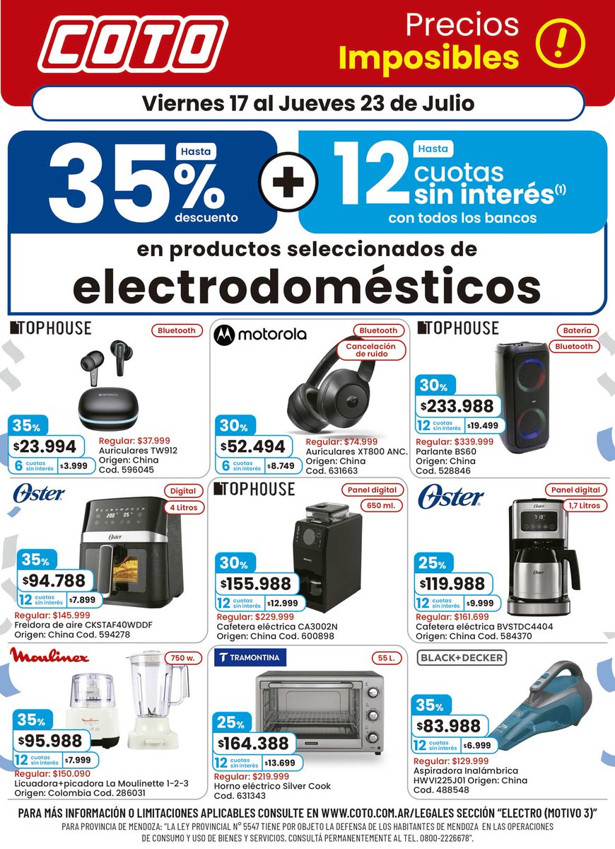 Coto_Ar's tweet photo. 🚀 ¿Hace rato que le tenés ganas a un electro nuevo? 🙌

Hoy es el día💙

Descubrí más en nuestro canal 📲
https://t.co/lGKEeBaMYG https://t.co/qKzuvcIQ2d