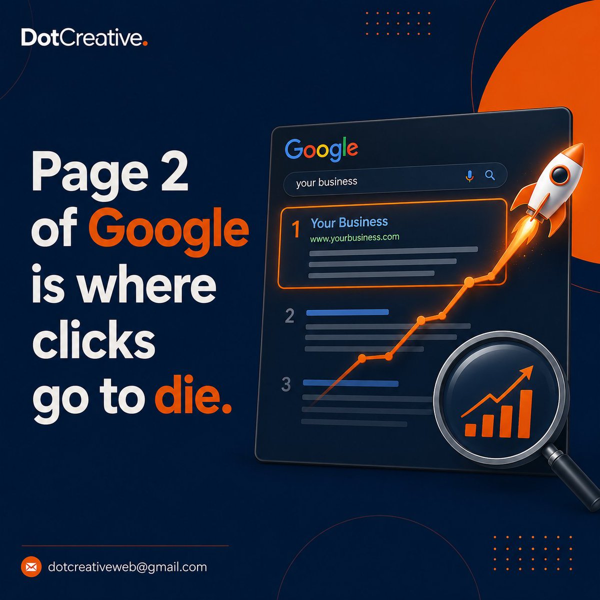 DotCreative3's tweet photo. 75% of users never scroll past Google's first page. If you're not there, competitors are getting your customers. Our SEO strategy gets you found and ranked.

#SEO #GoogleRanking #DotCreative https://t.co/DQosfjBmkk
