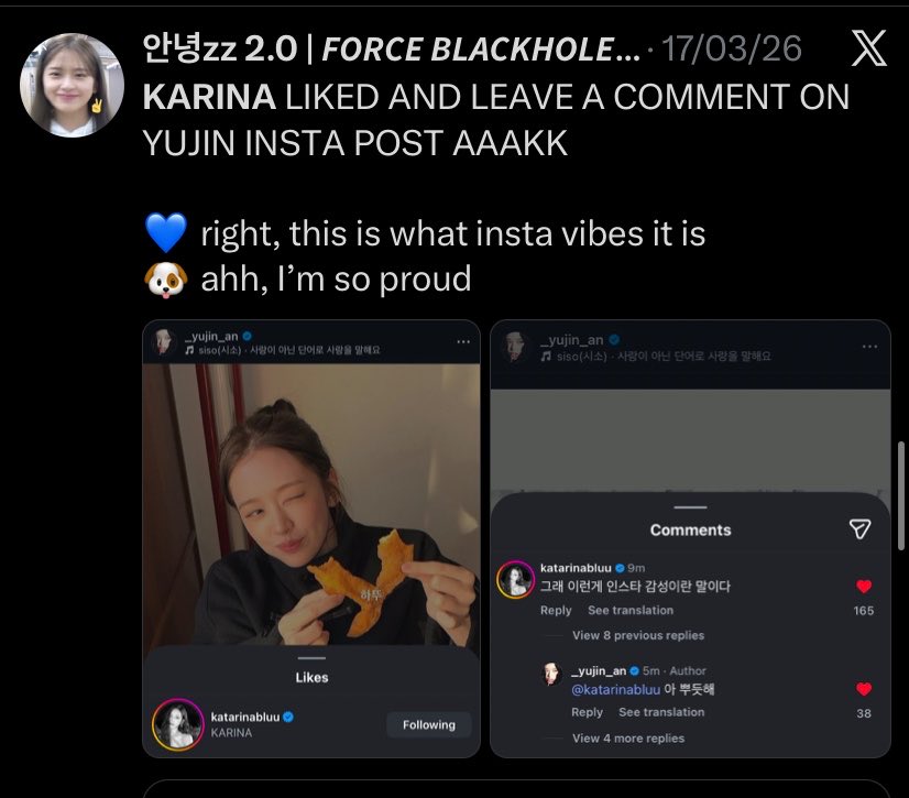 anyujinss2's tweet photo. No but i wonder what image that karina see on yujin cuz like she love to tease yujin when she act like a mz (when she is) 🤣 https://t.co/EDIFesnoB7