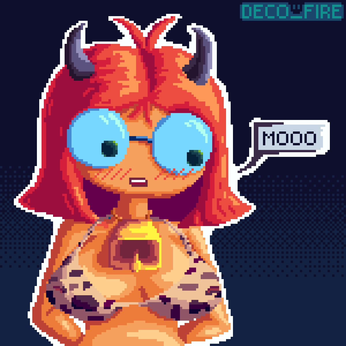 DecoFire1e's tweet photo. Moo :3
#aseprite #pixelart #art #retro #cowbell https://t.co/YVJLcoey5u