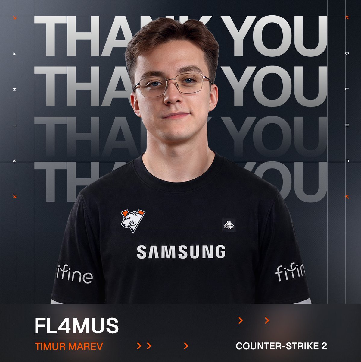 virtuspro's tweet photo. Timur “FL4MUS” Marev is leaving https://t.co/KM1TTOcsRe’s CS2 roster following a transfer deal with GamerLegion.

@FL4MUS92 has been part of our CS2 lineup since 2024 and always approached his time with the team with professionalism and dedication.

Thank you for being part of the team, Timur. We wish you the best of luck and new achievements in your career!

#CS2 #GOGOVP
