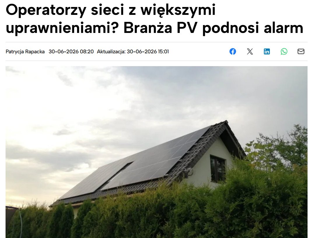 PvSbf's tweet photo. 🚨 Operatorzy sieci z większymi uprawnieniami? Branża PV podnosi alarm!

Zapraszamy do lektury: https://t.co/L7rSZPSr53 https://t.co/T1RVatMbDw