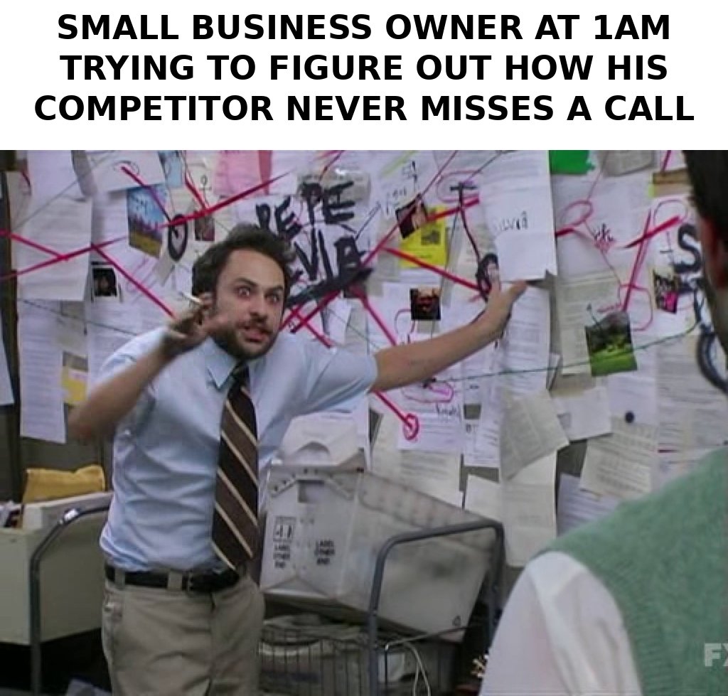 deniel120's tweet photo. You don't need more red string. You need an AI receptionist. https://t.co/ODvZCpIxlZ https://t.co/Ee4p4eYjjq