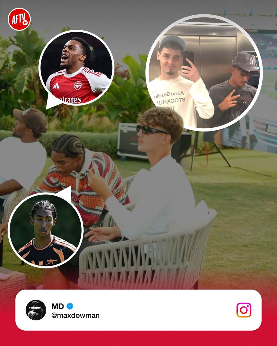 AFTVMedia's tweet photo. 📲 Max Dowman shared moments from his trip with Jurrien Timber, Marli Salmon and Tommy Setford on Instagram ahead of pre season with Arsenal. ❤️

A well deserved break before taking on even more responsibility with the first team next season. 🌟❤️ https://t.co/P1VJbM1tqA