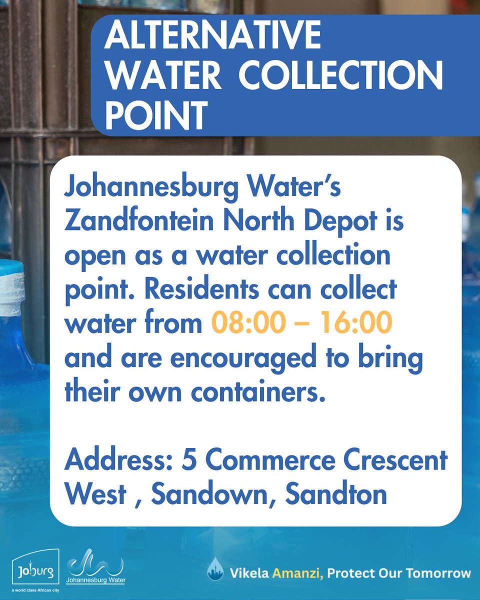 Official Johannesburg Water notice