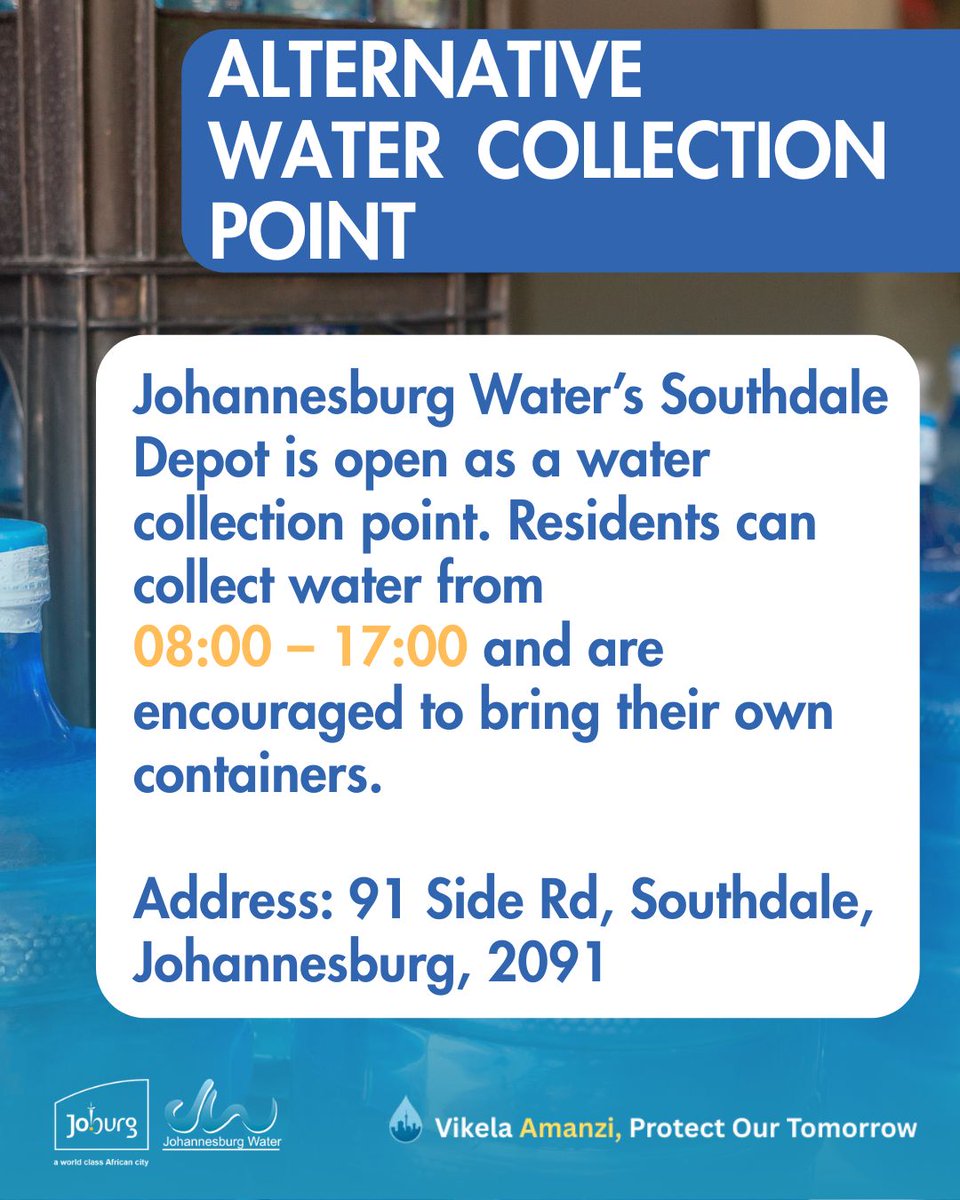 Official Johannesburg Water notice