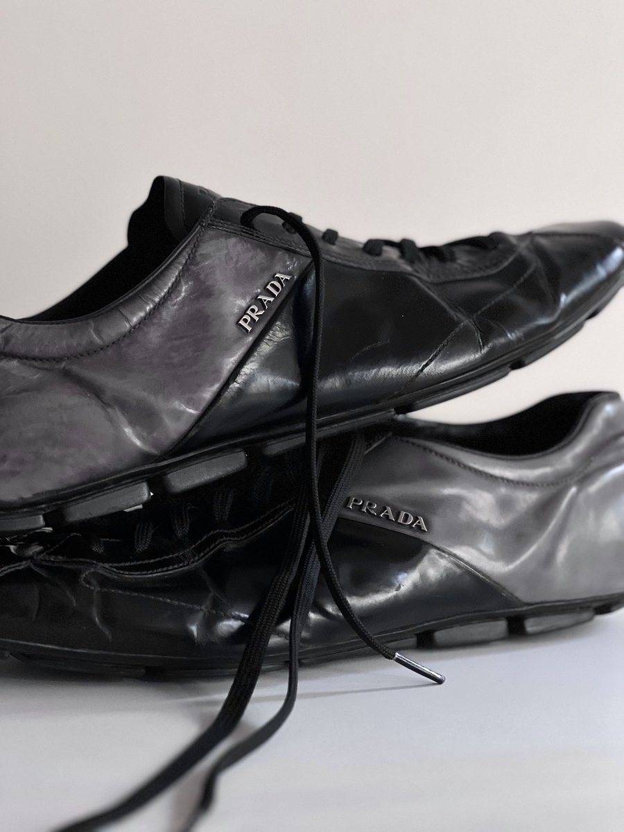 PRADA Made in Italy 2tone PVC Leather Sneaker UK 8 (27.5cm程度