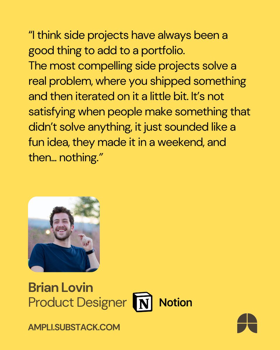 AmpliXYZ's tweet photo. AI is changing how we build products. But what does that mean for designers, PMs, and engineers?

We sat down with @brian_lovin from @NotionHQ to talk about AI-native design, hiring, side projects, and the future of product building.

Some of my favorite takeaways 🧵 https://t.co/TIs9E6Ew6Y