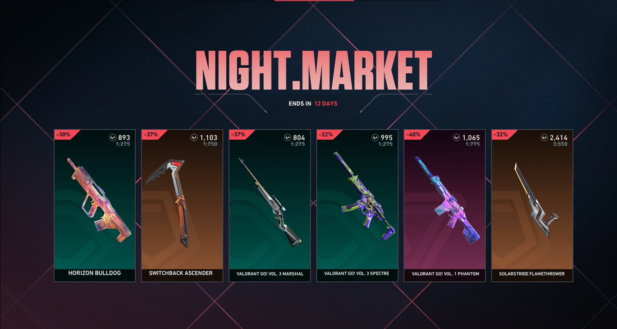 Pikkiaaa_'s tweet photo. Same time same sh**t,  you too ?? #nightmarket #Valorant https://t.co/sq8djZ7zpf