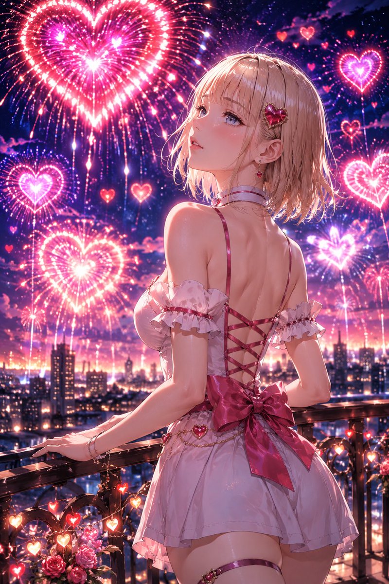 ハートがたくさんでいいね #AIイラスト 初めまして。 イベント参加させ