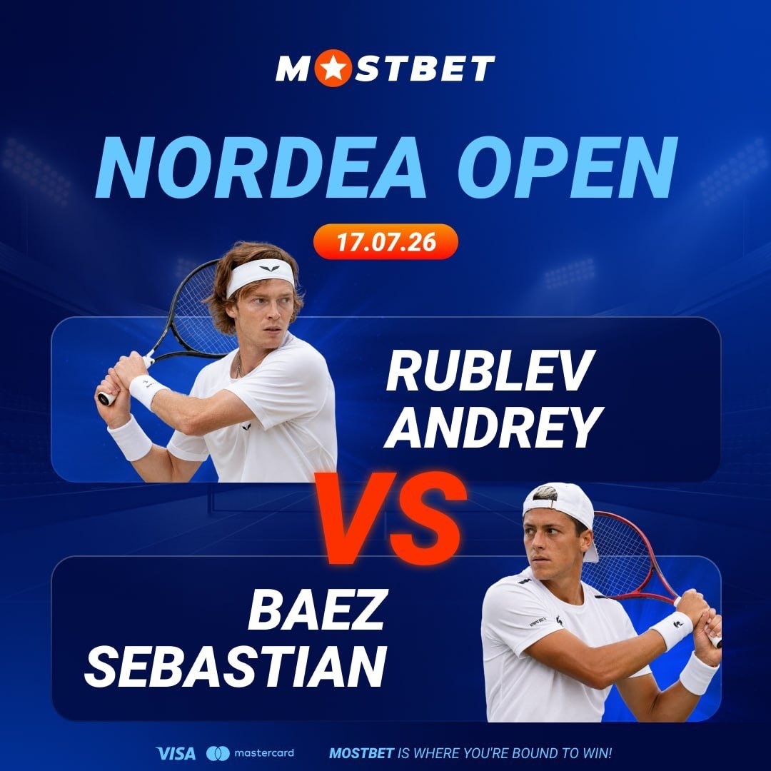 MostbetPromo_'s tweet photo. 🔥 QUARTER-FINAL SHOWDOWN IN BÅSTAD! 🎾

Who will win today? 👀🔥

❤️ Rublev
👍 Baez

🎯 #Mostbet Promocode : FF135
Mosbet Registration : https://t.co/NpUT0m17VS

🎾 YOUR BET HERE 🎾

⭐️ MOSTBET Is Where You're Bound to Win!

Andrey Rublev takes on Sebastian Baez in a fierce battle for a place in the Nordea Open semifinals. Power, intensity and clay-court skill collide.