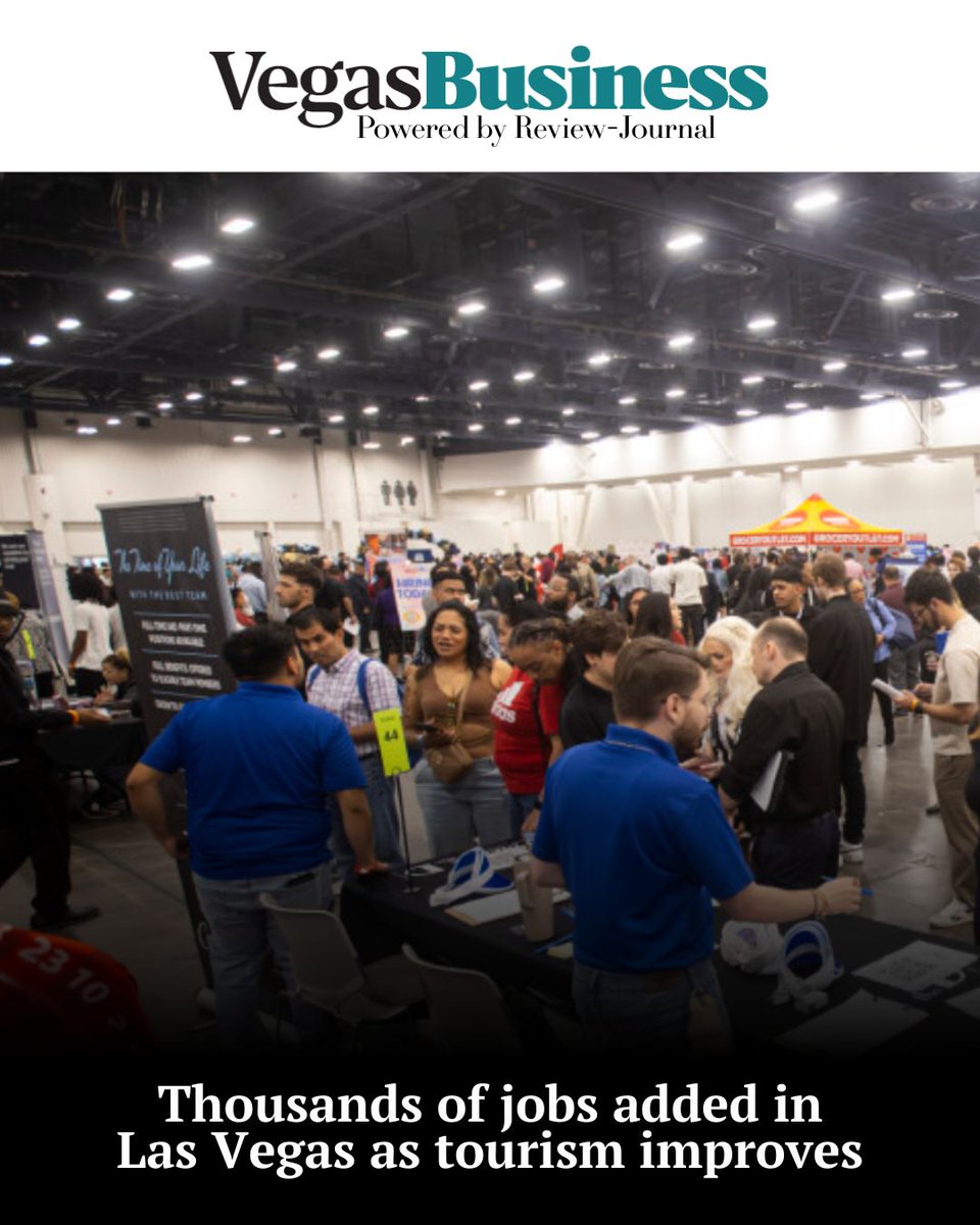 reviewjournal's tweet photo. Las Vegas employers added thousands of jobs last month, according to a new report that says Nevada’s labor market is on “solid footing.”
READ MORE: https://t.co/ti3RQa4z5G https://t.co/B2T4ok0it3